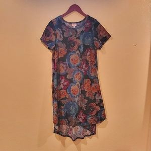 LuLaRoe Carly Floral Patchwork Swing Dress - Multi Color - Sz Small